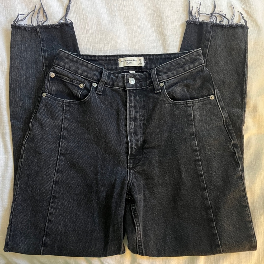 Abercrombie and fitch high waisted curve love black jeans